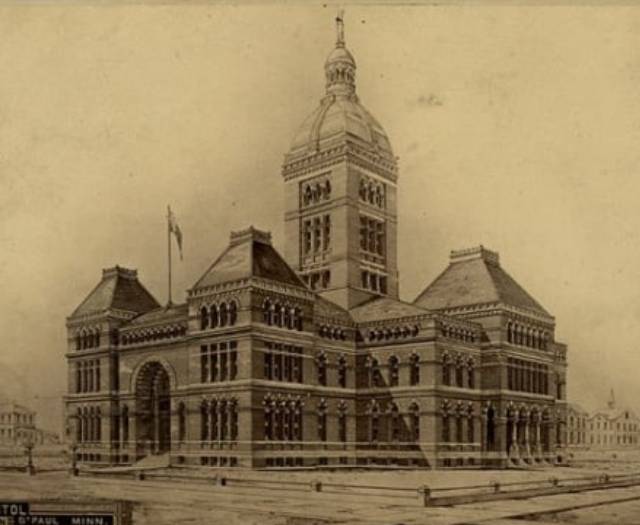 Drawing by Leroy S. Buffington, Architect, for the state capitol building (c. 1881)